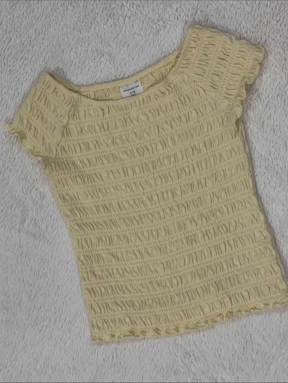 abercrombie kids pale yellow smocked top